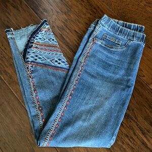 FDJ Blue Embroidered Side-Trim Women's Jeans